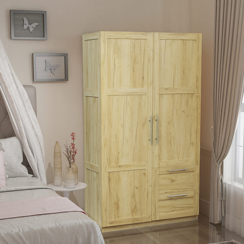 Modern look high wardrobe with 2 doors in oak by La Spezia