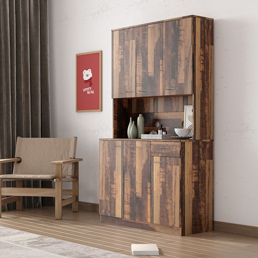 Tall wardrobe with 6 doors in walnut by La Spezia