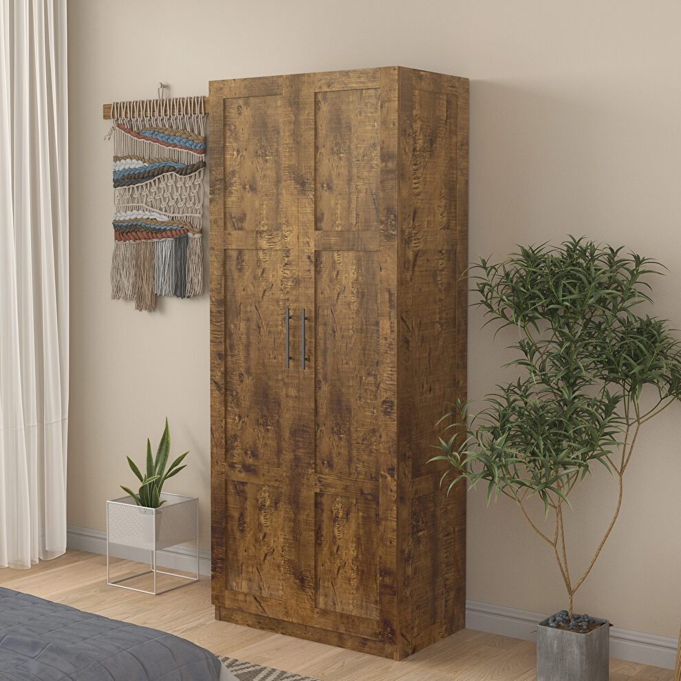 High wardrobe with 2 doors in walnut by La Spezia
