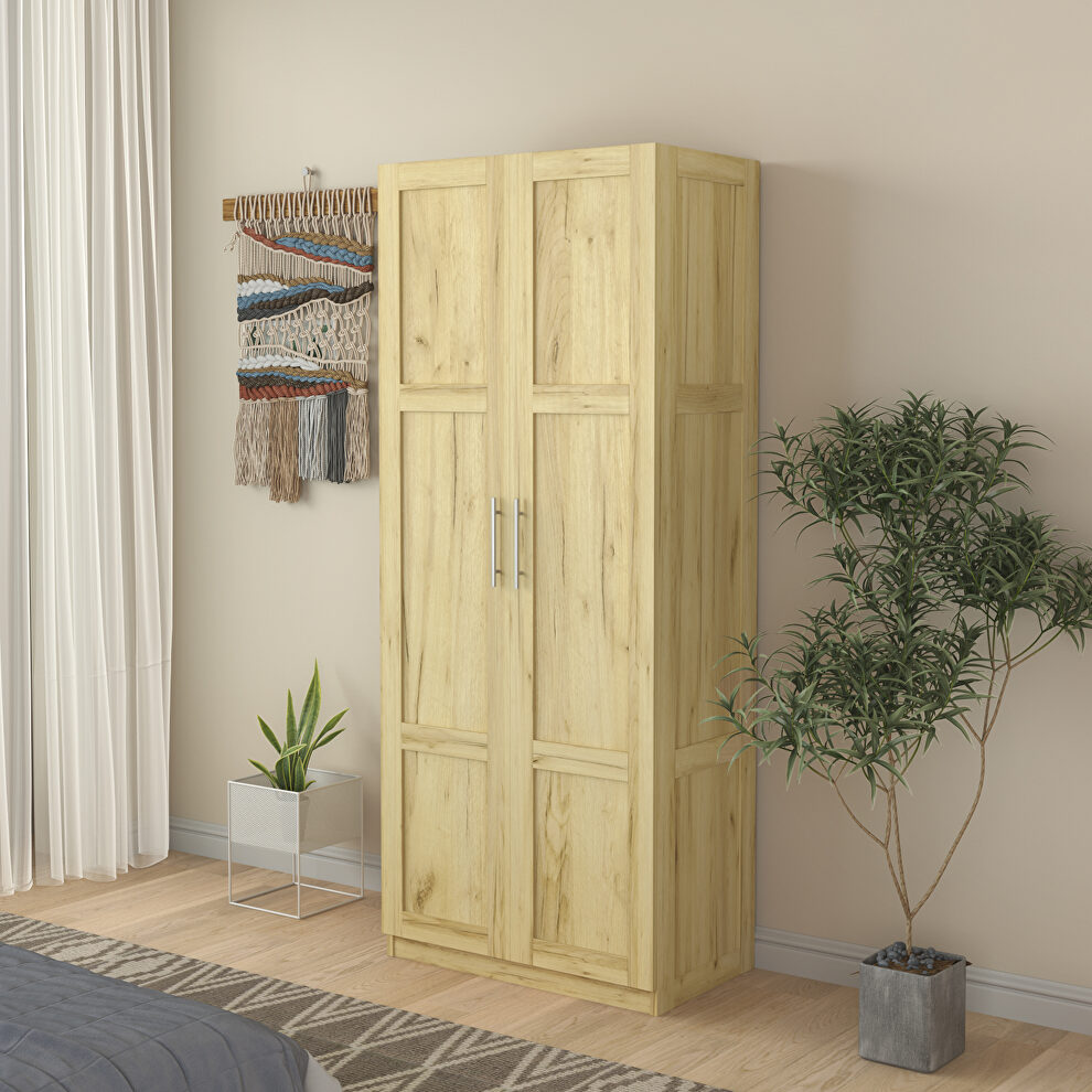 High wardrobe with 2 doors in oak by La Spezia
