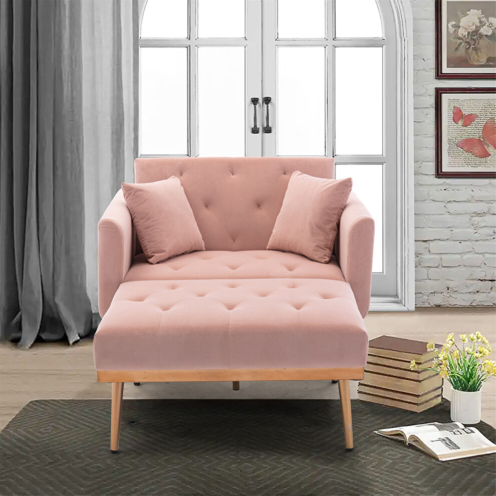 Pink velvet chaise lounge chair /accent chair by La Spezia