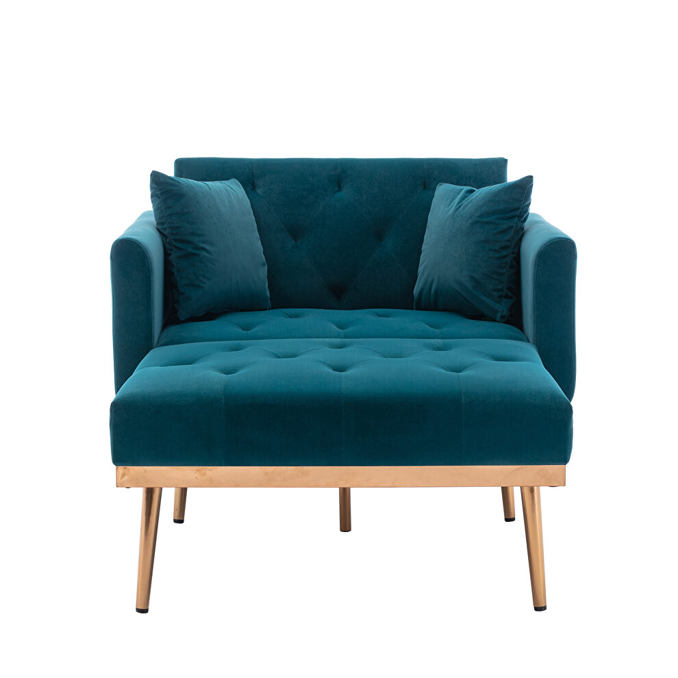 Blue velvet chaise lounge chair /accent chair by La Spezia