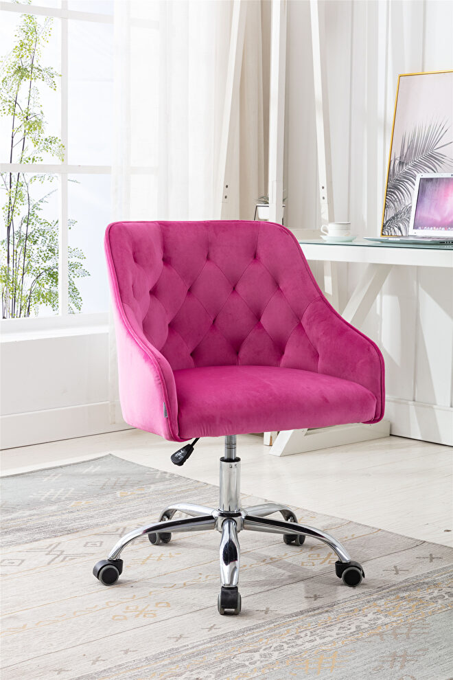 Red velvet fabric modern leisure office chair by La Spezia