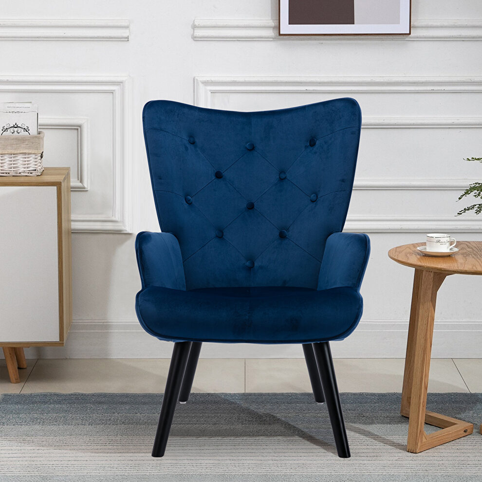 Accent chair living room/bed room, modern leisure navy chair by La Spezia