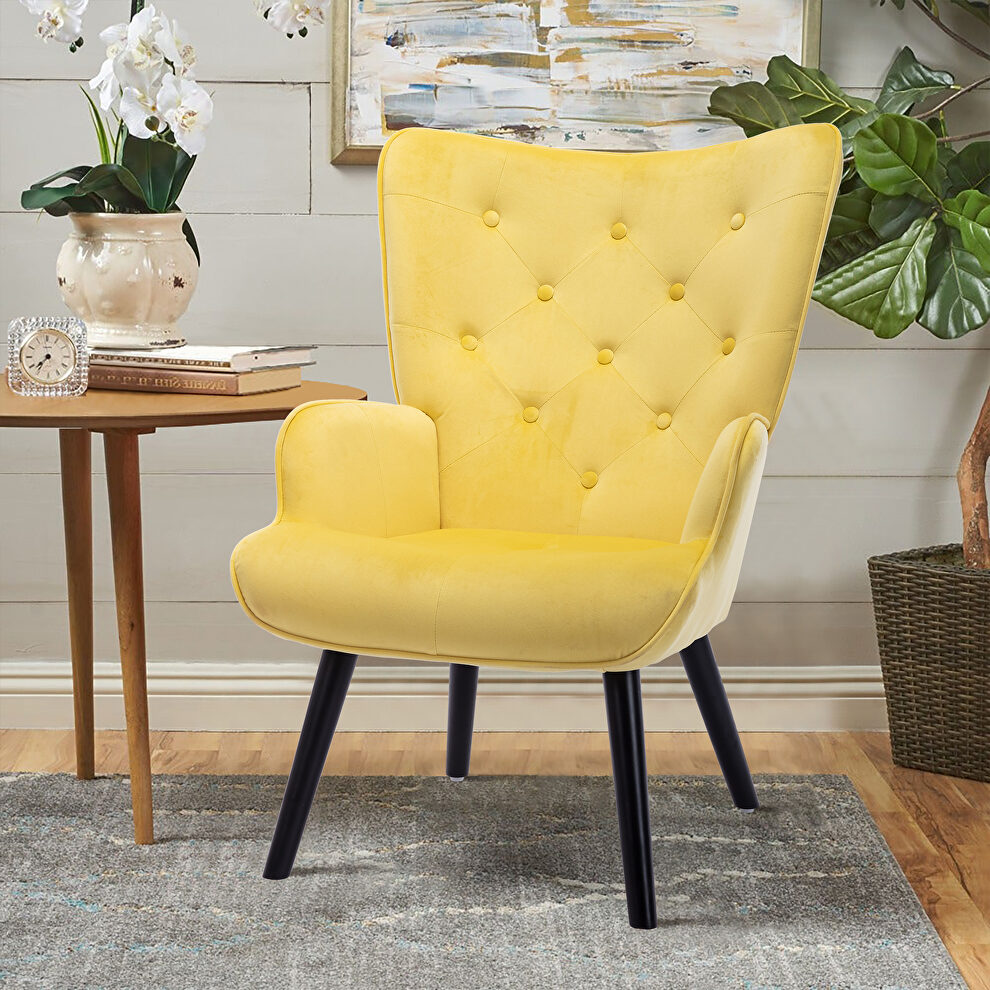 Accent chair living room/bed room, modern leisure yellow chair by La Spezia