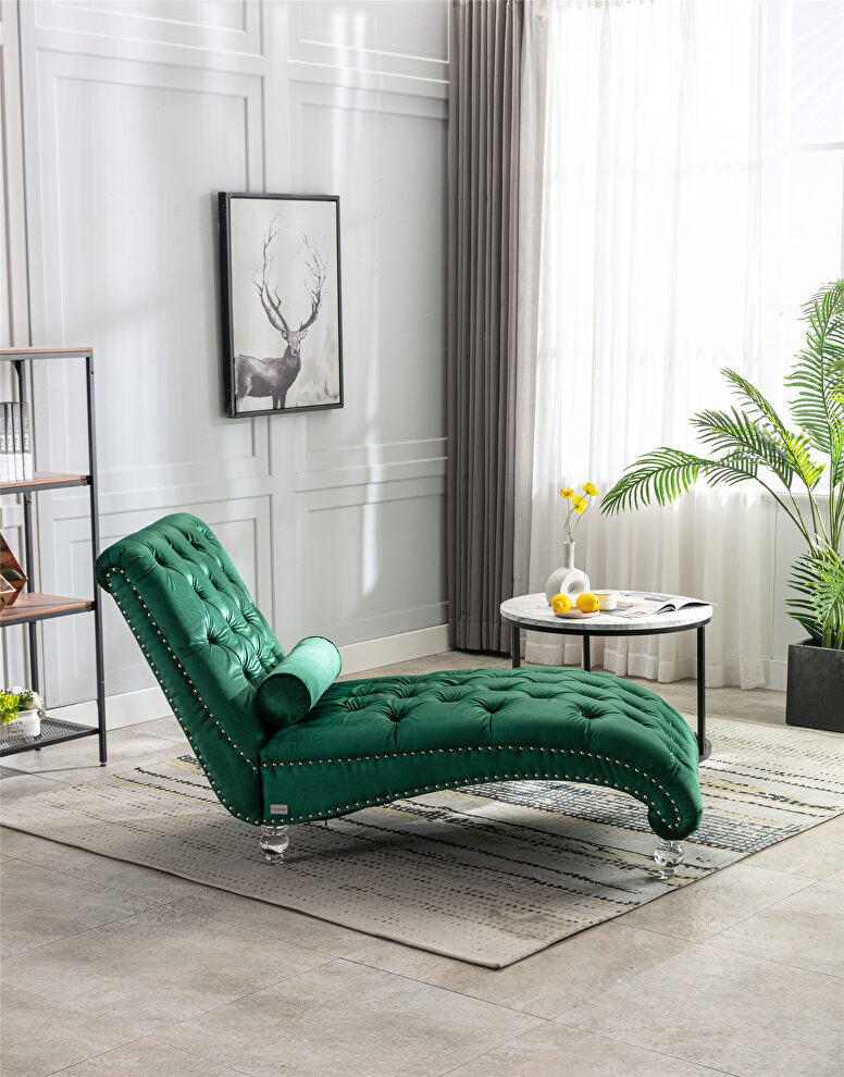 Emerald velvet leisure concubine sofa with acrylic feet by La Spezia