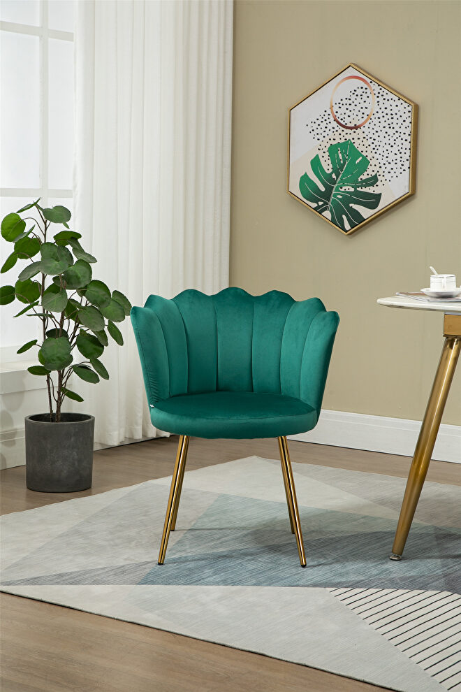 High-quality emerald fabric upholstery accent chair by La Spezia
