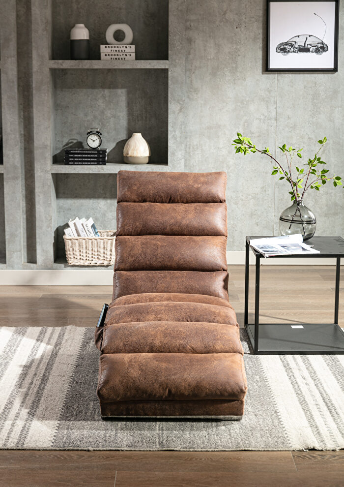 Coffee linen modern chaise lounge chair by La Spezia