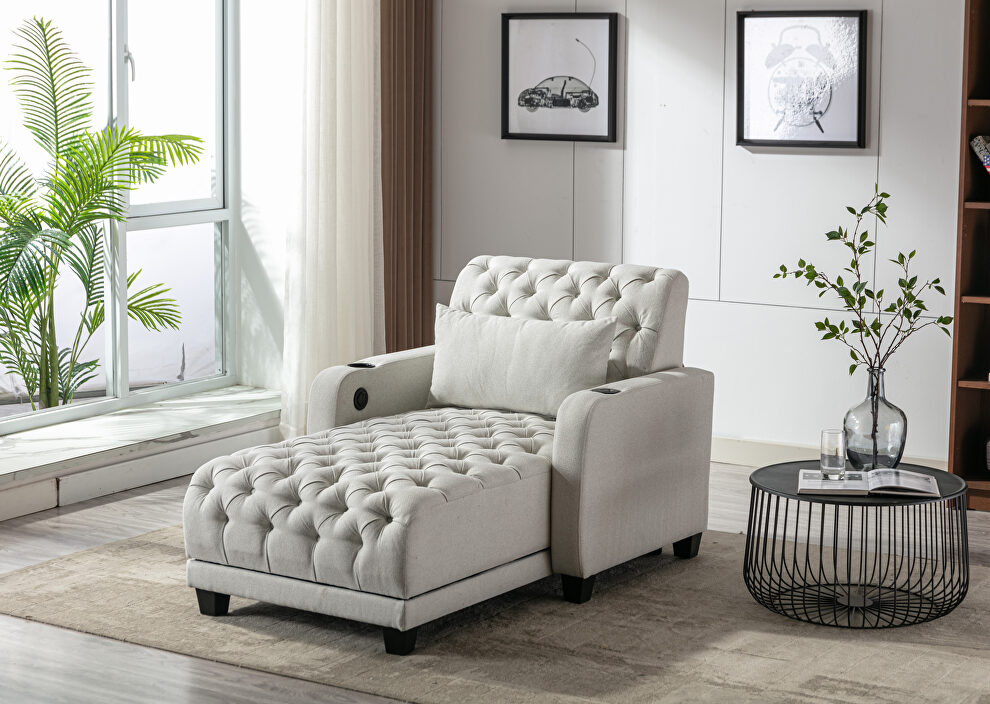Beige high-quality fabric leisure barry sofa by La Spezia