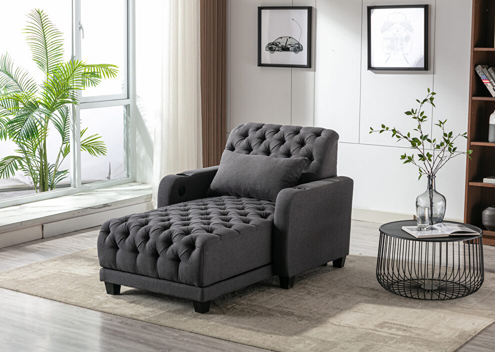 Dark gray high-quality fabric leisure barry sofa by La Spezia