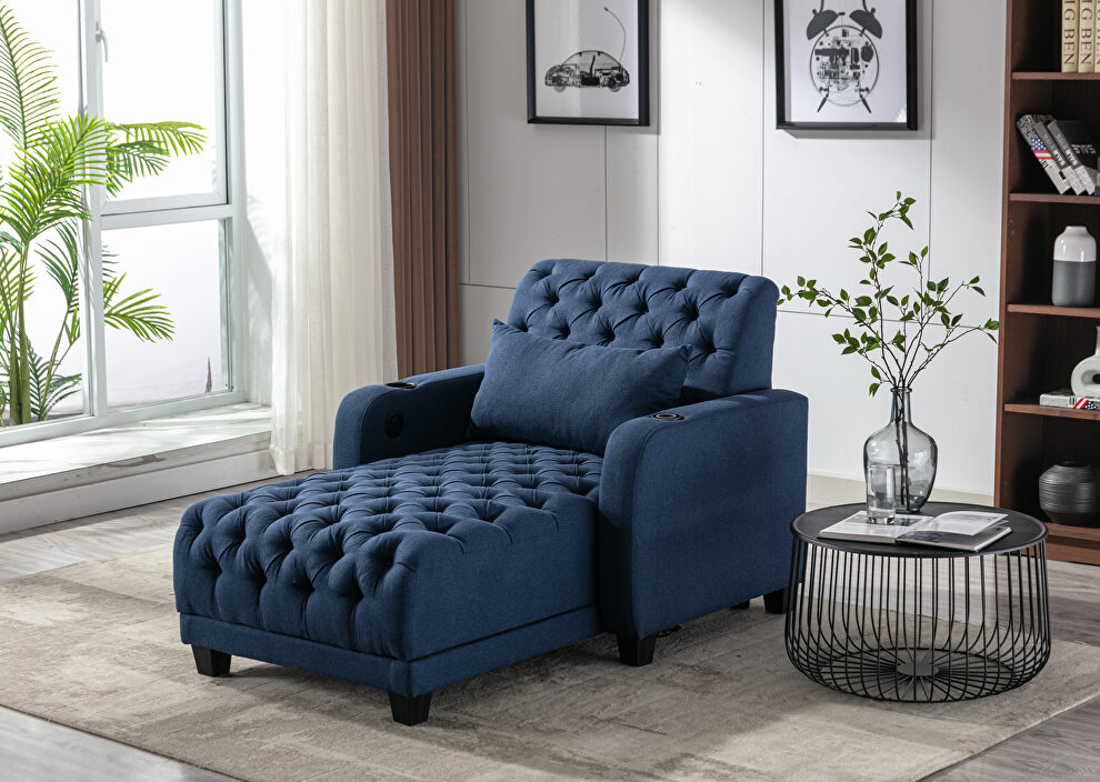 Navy high-quality fabric leisure barry sofa by La Spezia