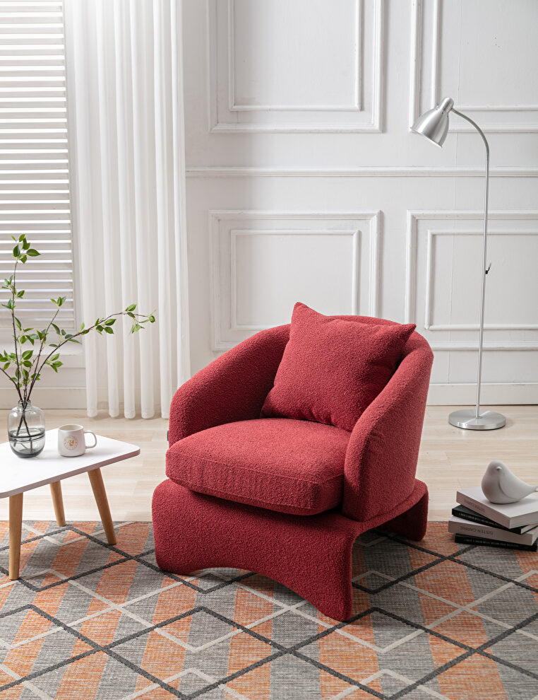 High-quality fabric leisure chair in red by La Spezia