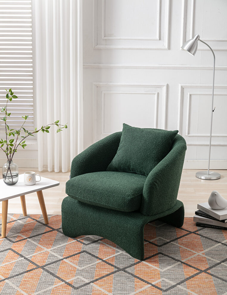 High-quality fabric leisure chair in emerald by La Spezia
