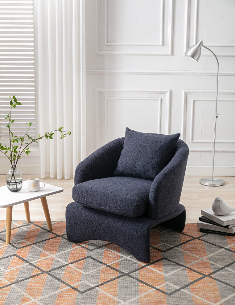 High-quality fabric leisure chair in navy by La Spezia