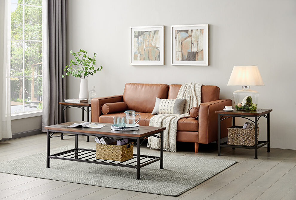 Coffee table set of 3pk for living room, including 1 coffee and 2 end table sets by La Spezia