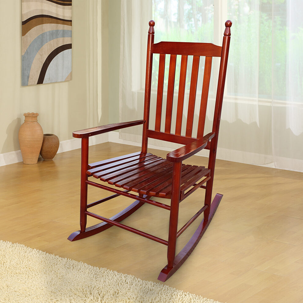 Wooden porch rocker chair brown by La Spezia