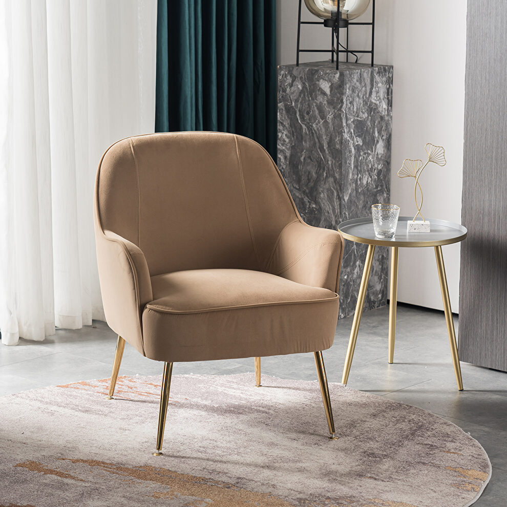 Modern soft velvet material coffee ergonomics accent chair by La Spezia