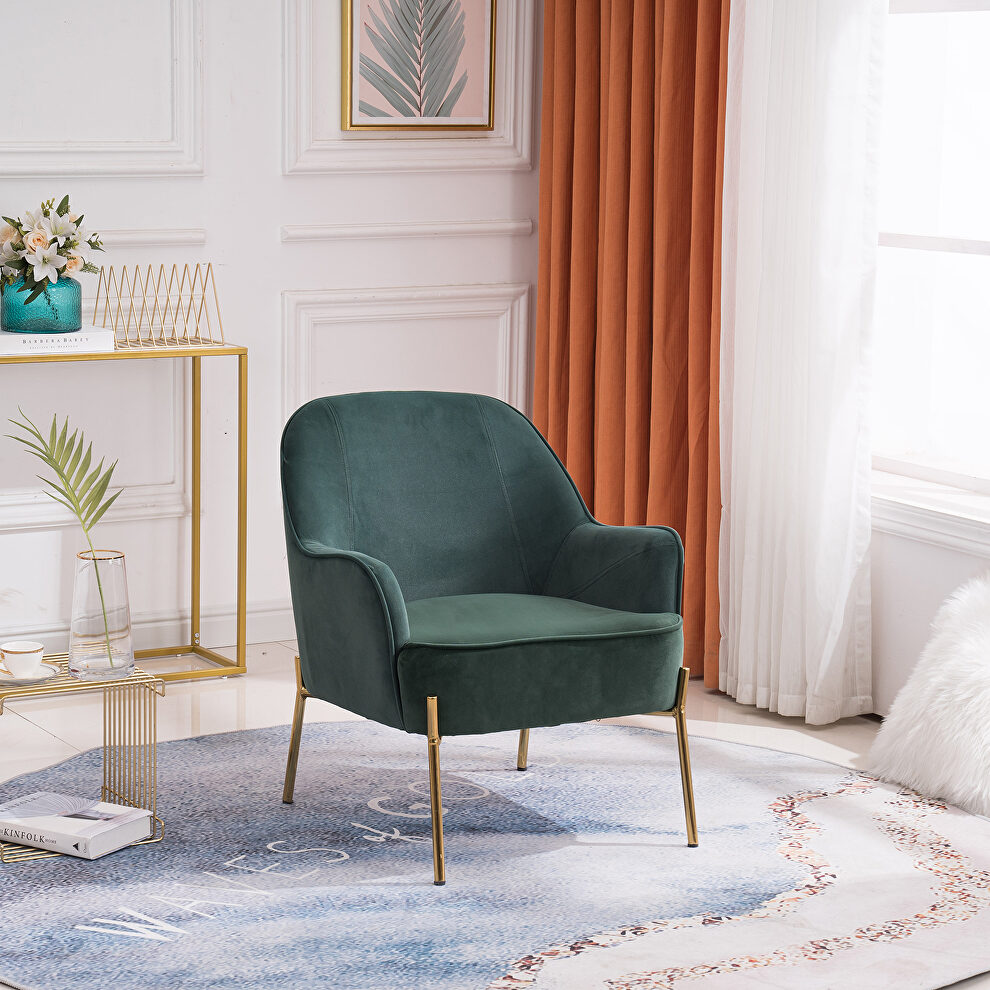 Modern new soft velvet material green ergonomics accent chair living room by La Spezia