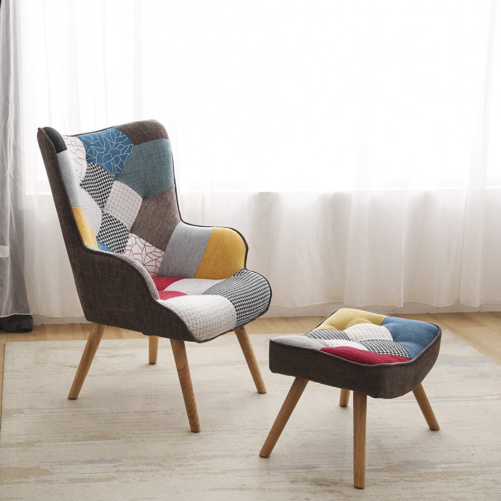 Patchwork armchair sets sofa chair with ottoman by La Spezia