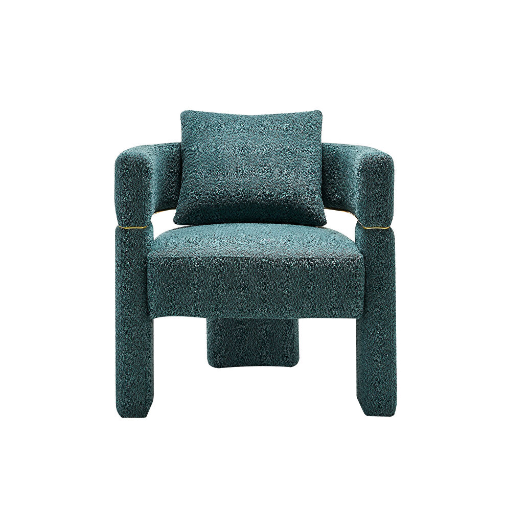 Green boucle upholstered accent chair by La Spezia