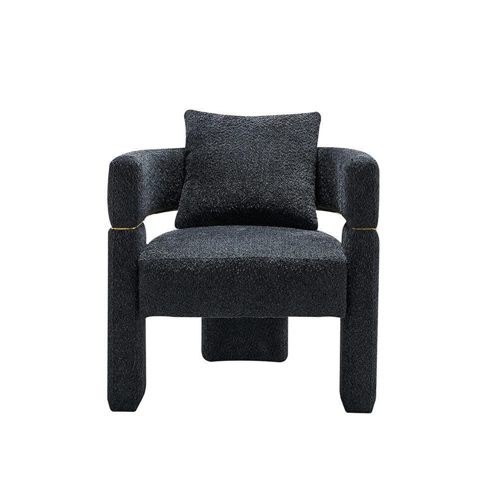 Dark gray boucle upholstered accent chair by La Spezia