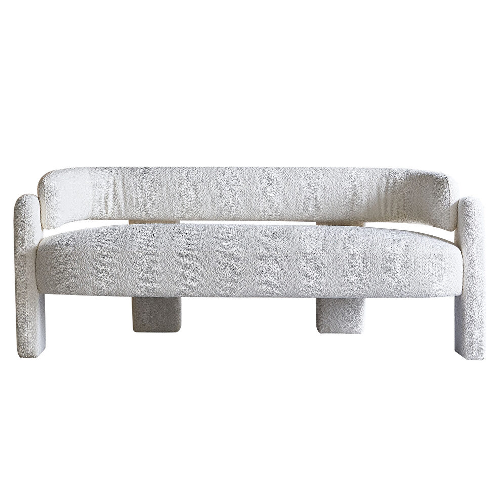 Beige polyester boucle fabric contemporary sofa by La Spezia
