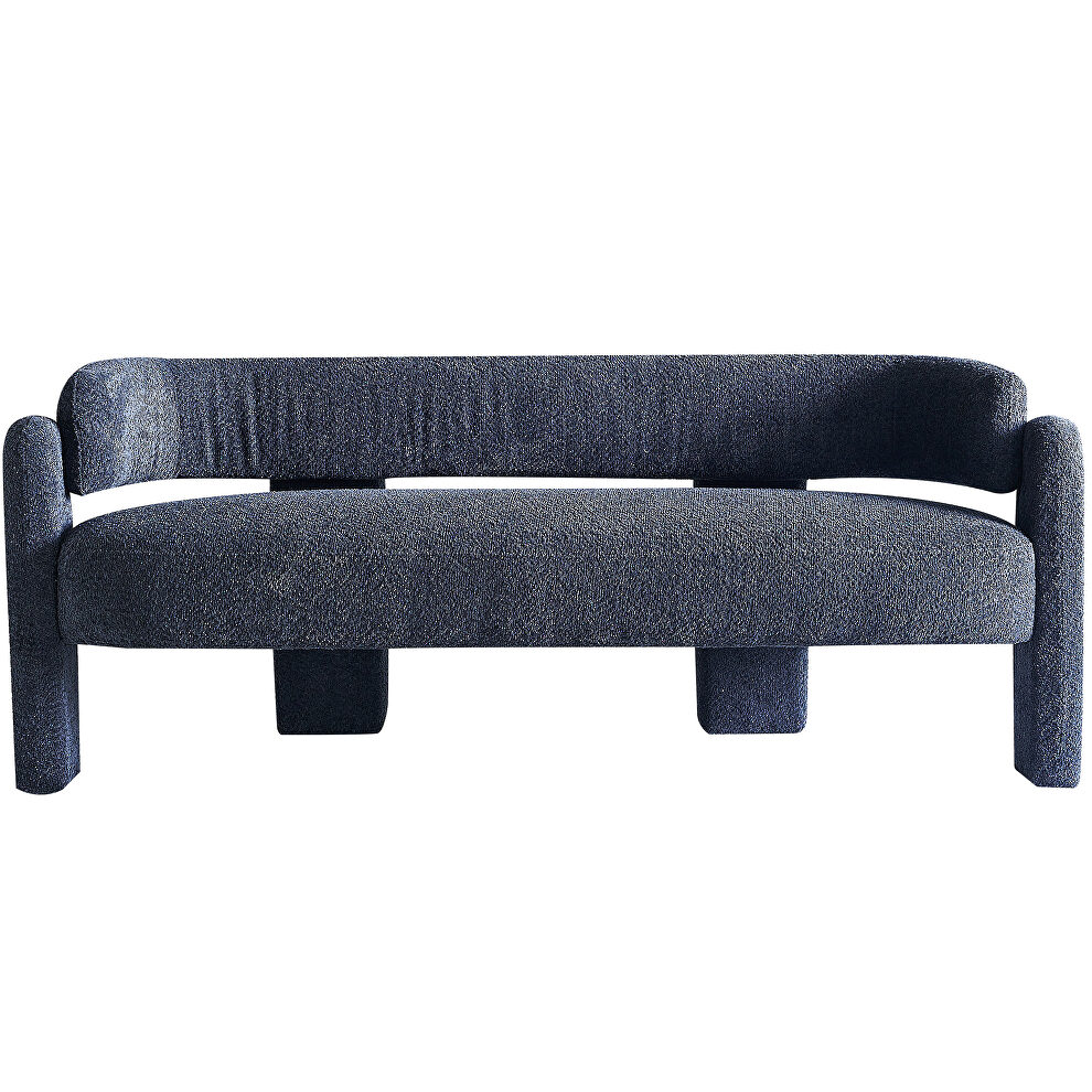Dark gray polyester boucle fabric contemporary sofa by La Spezia