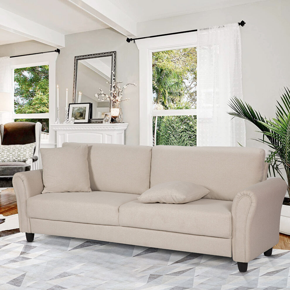 Off white modern living room sofa, 3 seat sofa couch by La Spezia
