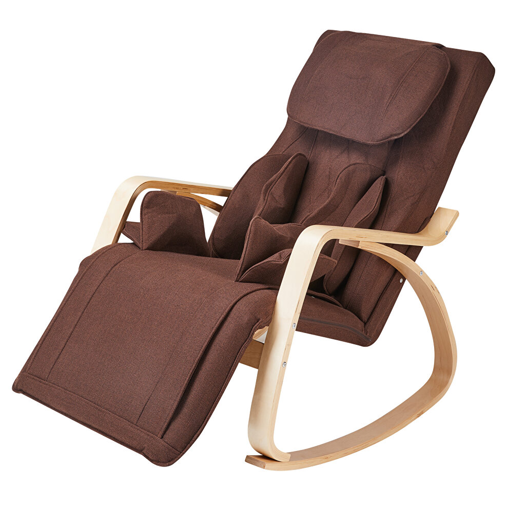 Brown cotton fabric cushion comfortable relax rocking chair by La Spezia