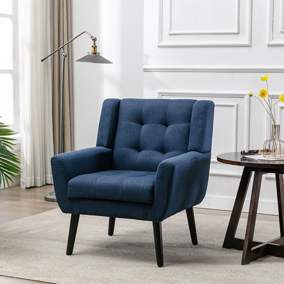 Modern blue soft velvet material ergonomics accent chair by La Spezia