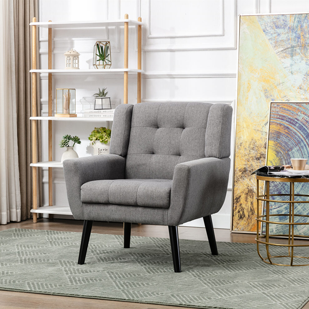 Modern light gray soft velvet material ergonomics accent chair by La Spezia