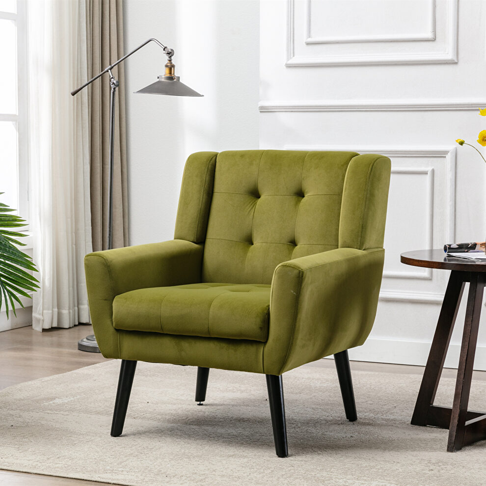 Modern green soft velvet material ergonomics accent chair by La Spezia