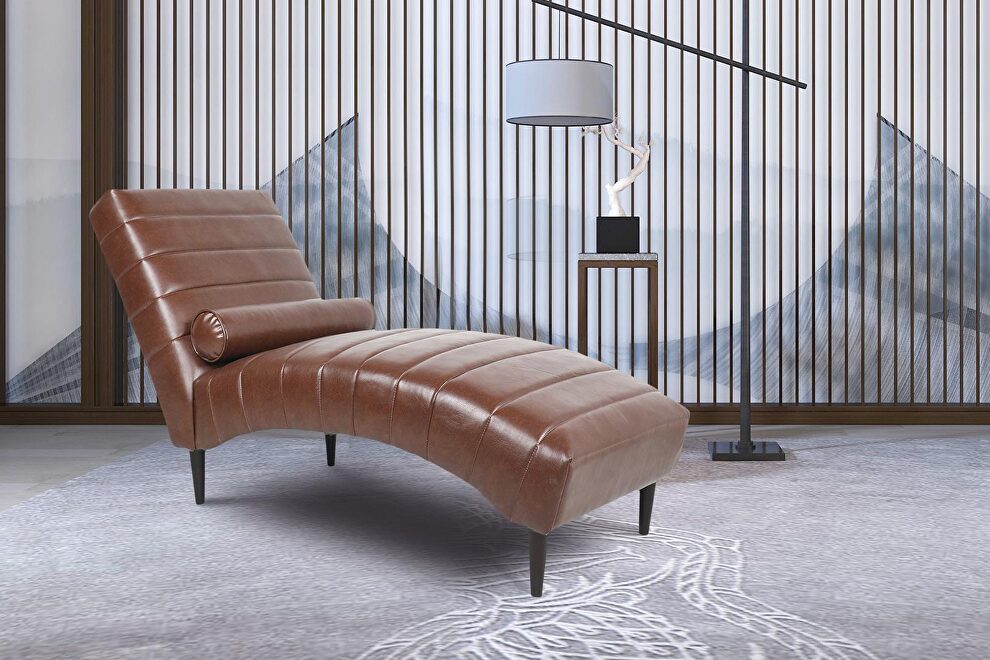 Brown luxury pu modern chaise lounge by La Spezia