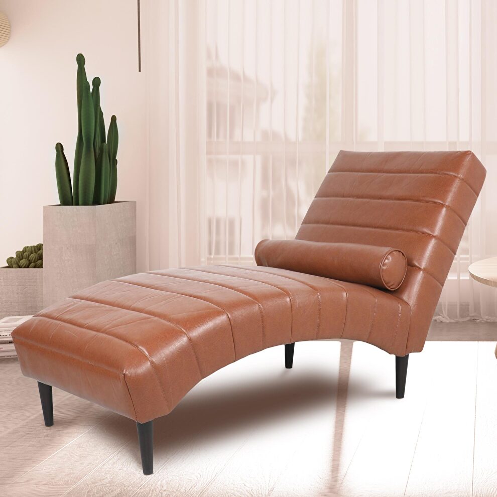Brown luxury pu modern chaise lounge by La Spezia