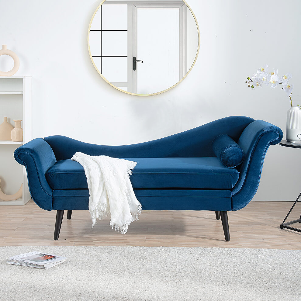 Blue fabric gorgeous wave back design chaise lounge by La Spezia