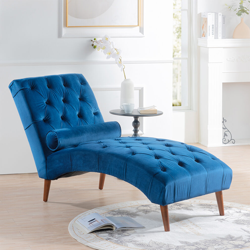Blue fabric upholstery chaise lounge by La Spezia