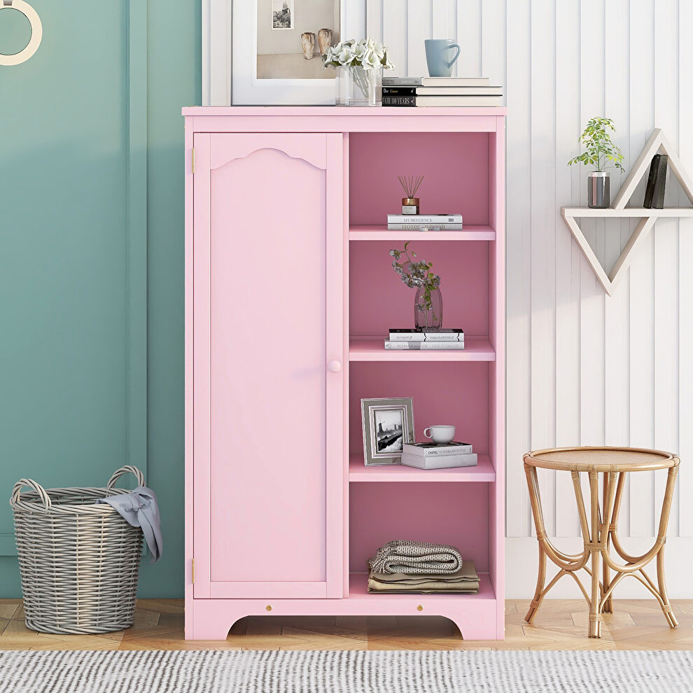 Pink finish practical side cabinet by La Spezia