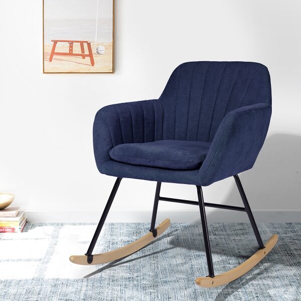 Blue fabric rocking chair by La Spezia