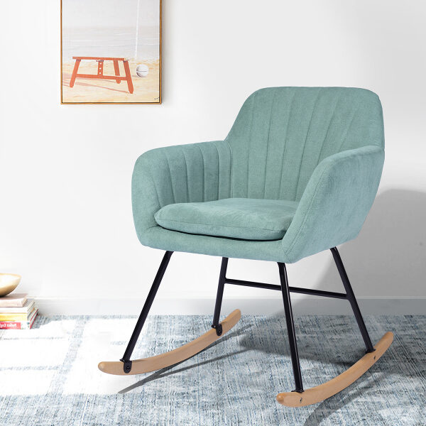 Light green fabric rocking chair by La Spezia