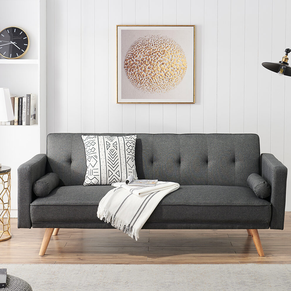 Dark gray fabric upholstery folding sofa by La Spezia