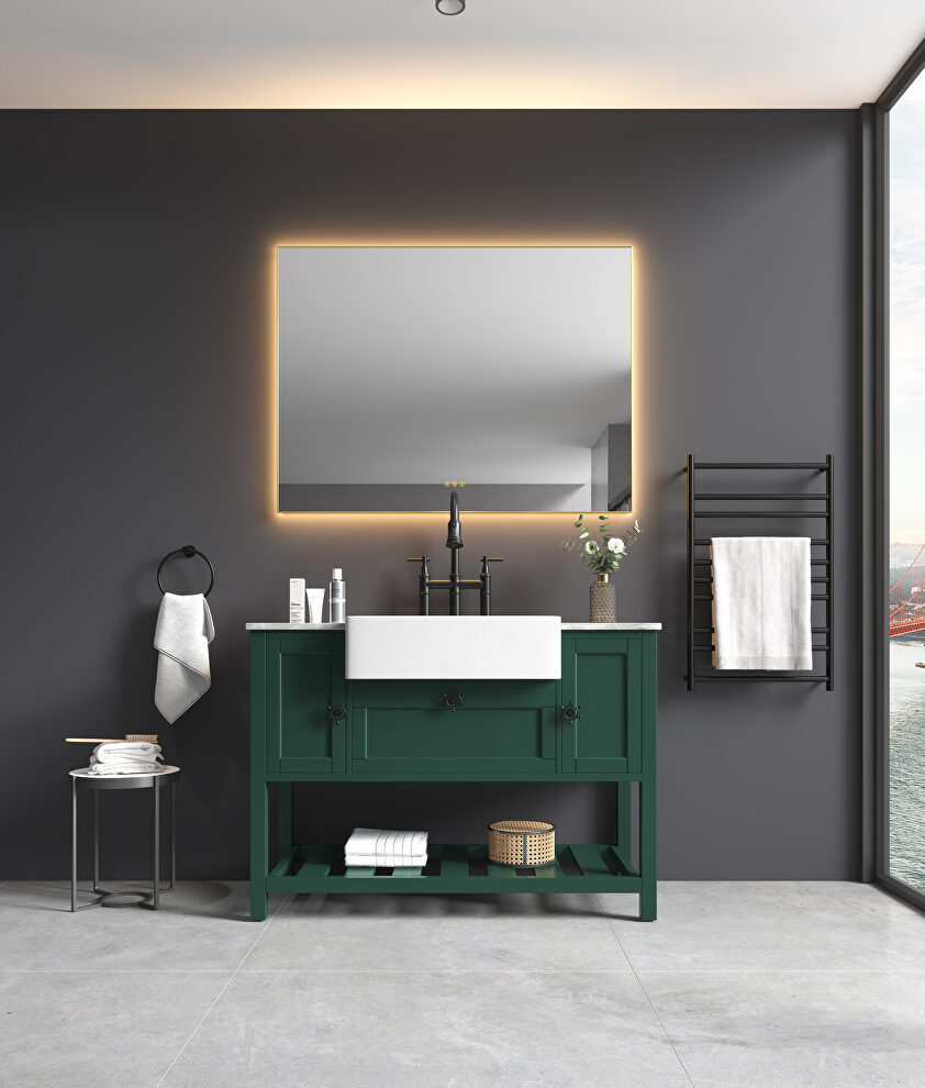 Single bathroom vanity set in green by La Spezia