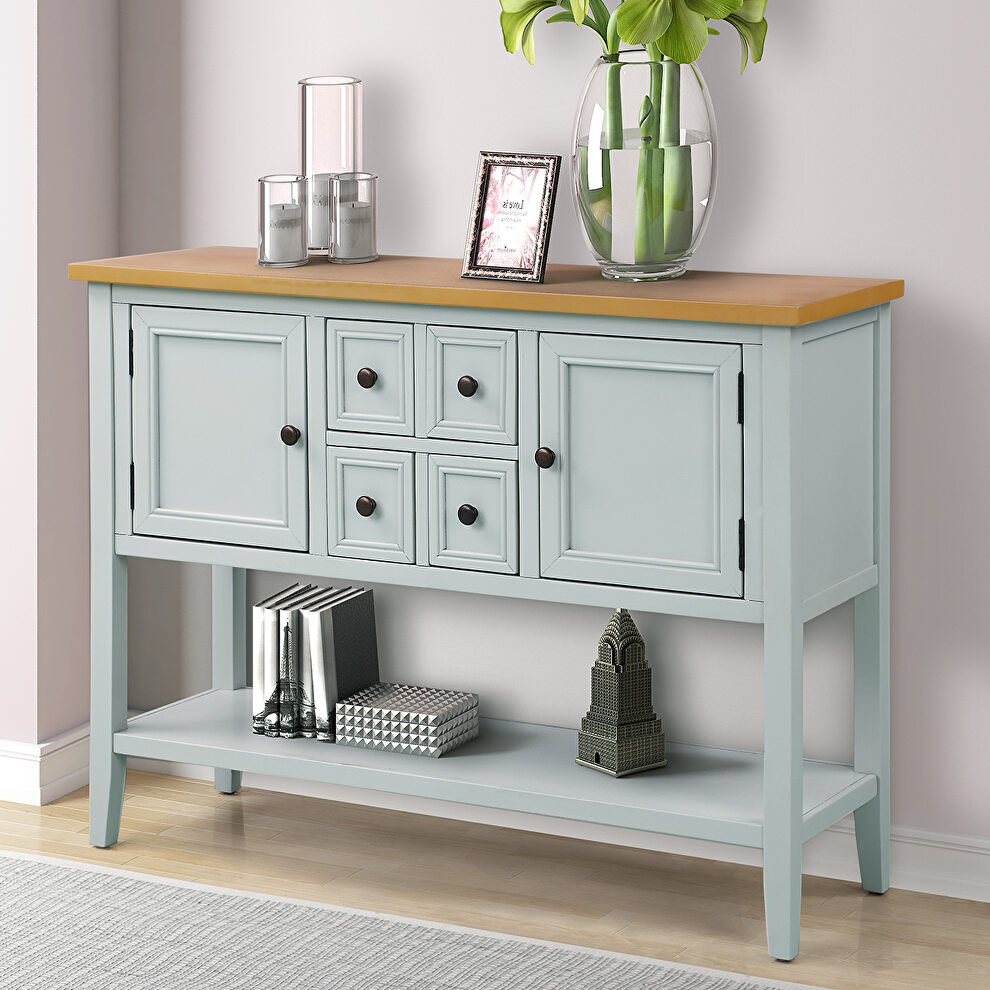 Lime white cambridge series buffet sideboard console table with bottom shelf by La Spezia
