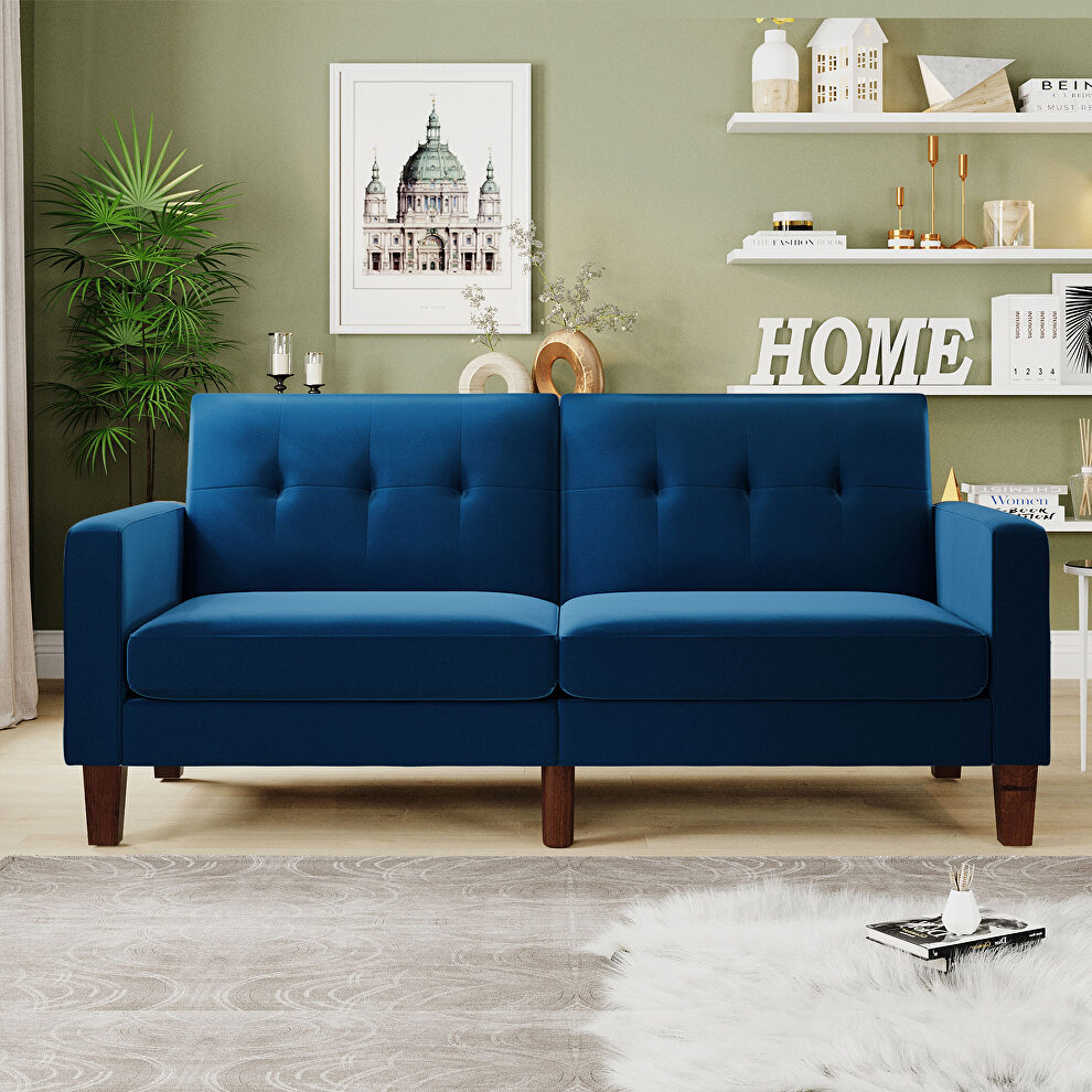 Sofa bed blue velvet fabric upholstery living room sofa by La Spezia
