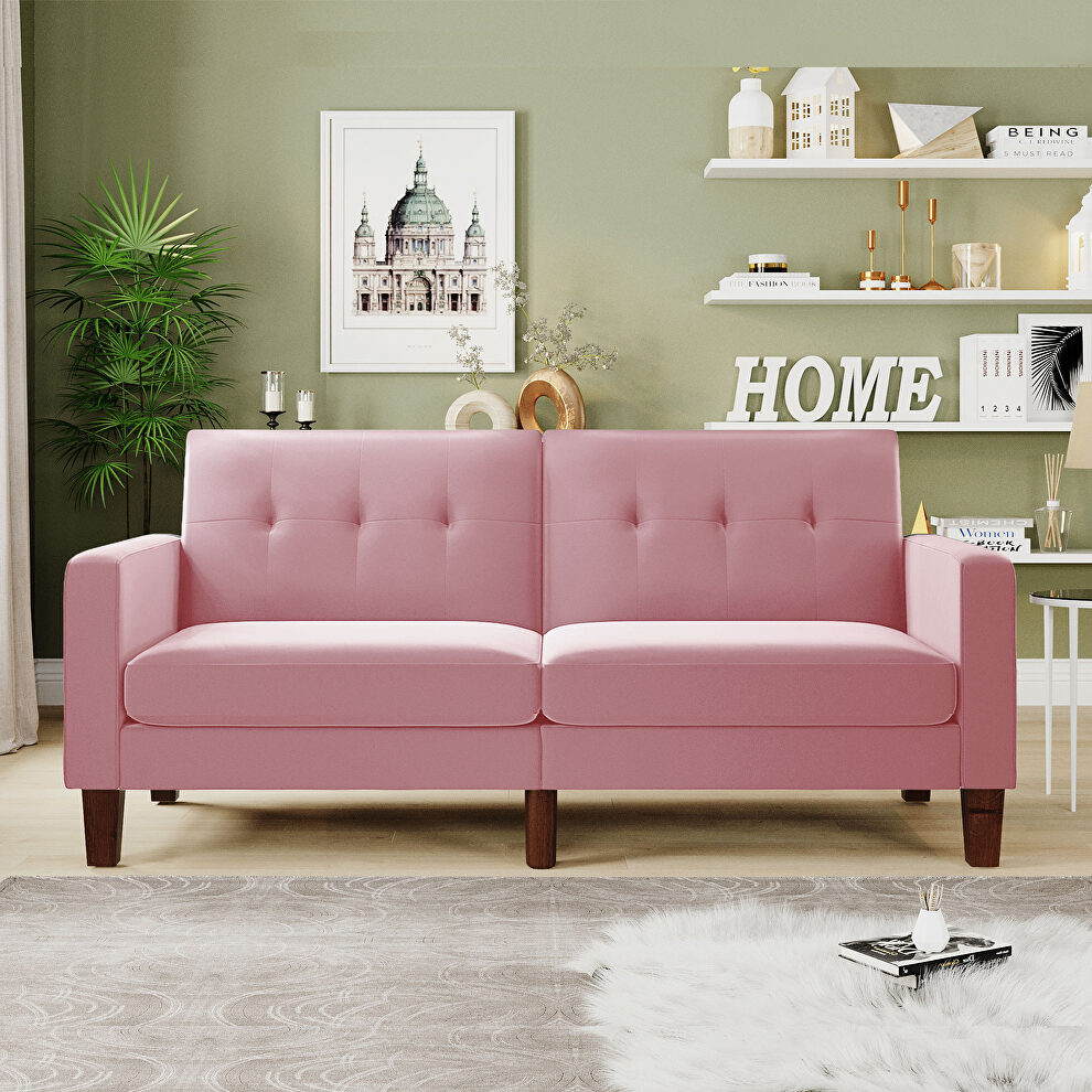 Sofa bed pink velvet fabric upholstery living room sofa by La Spezia