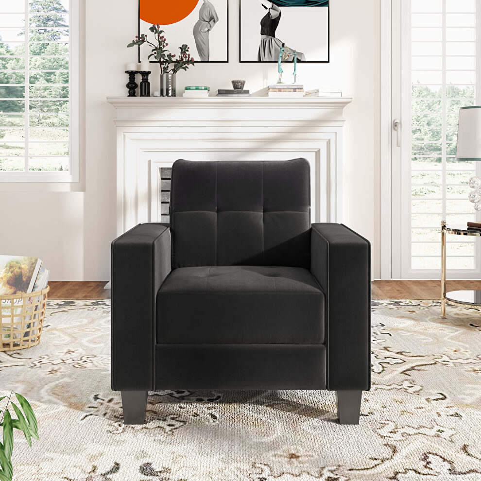 Black velvet morden style chair by La Spezia