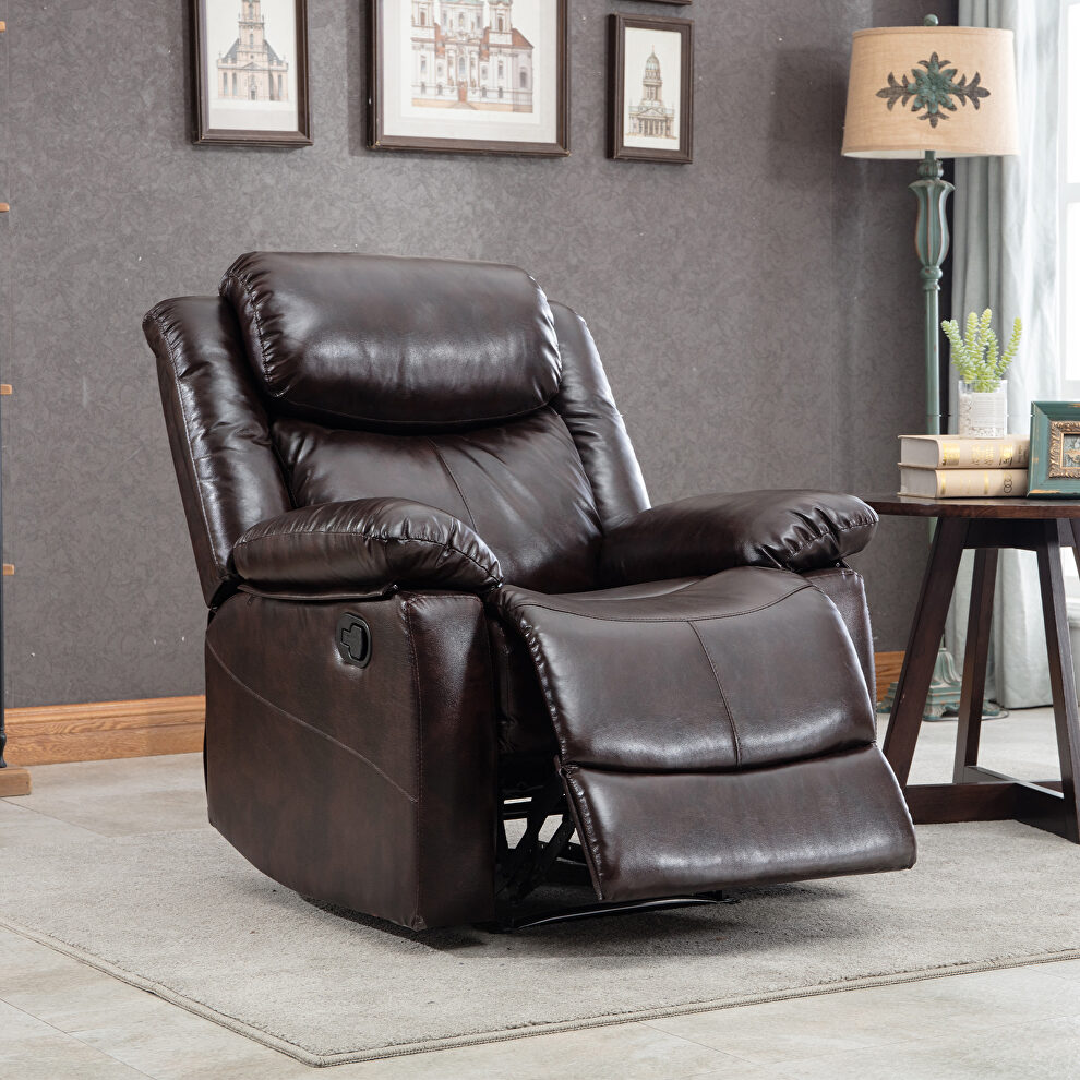Brown pu leather manual recliner chair by La Spezia
