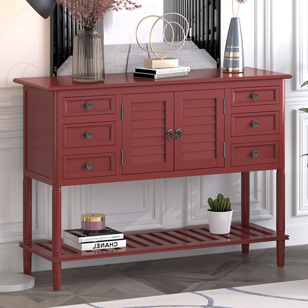Red wood ustyle modern console sofa table by La Spezia