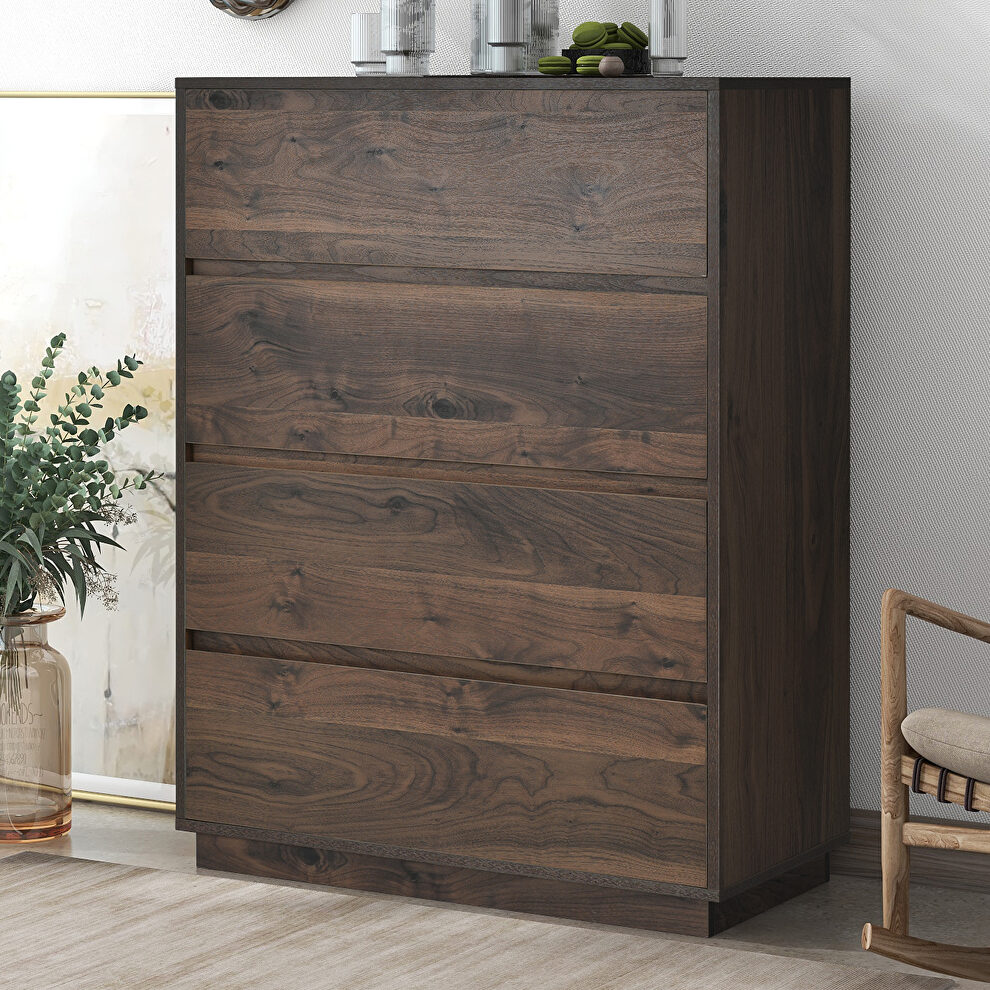Midcentury modern 4 drawers chest in dark brown by La Spezia