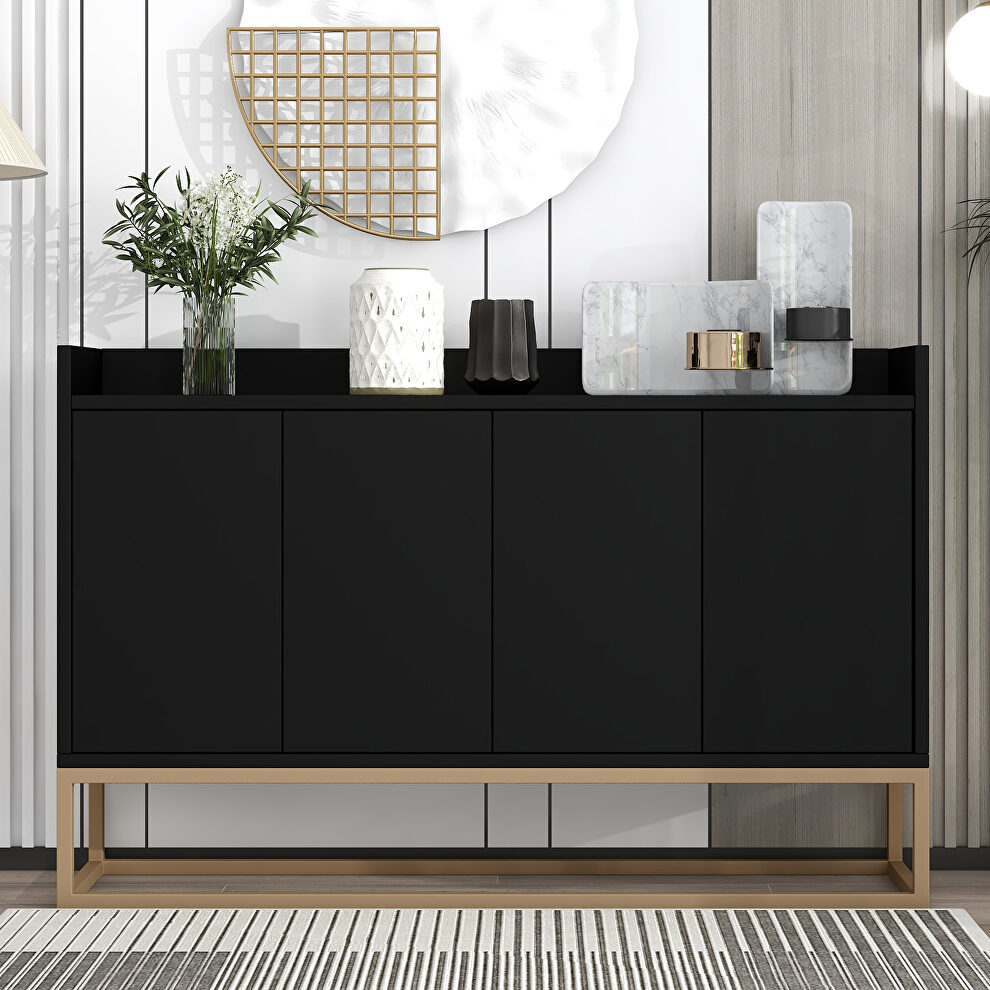 Modern sideboard elegant buffet cabinet with large storage space in black by La Spezia