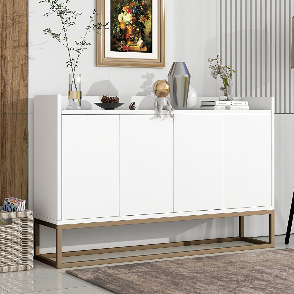Modern sideboard elegant buffet cabinet with large storage space in white by La Spezia
